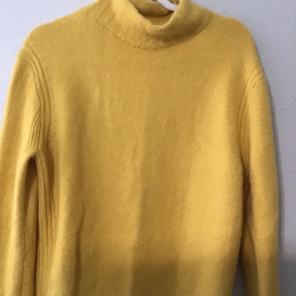 J. Crew mustard yellow mock neck soft sweater - Picture 4 of 6